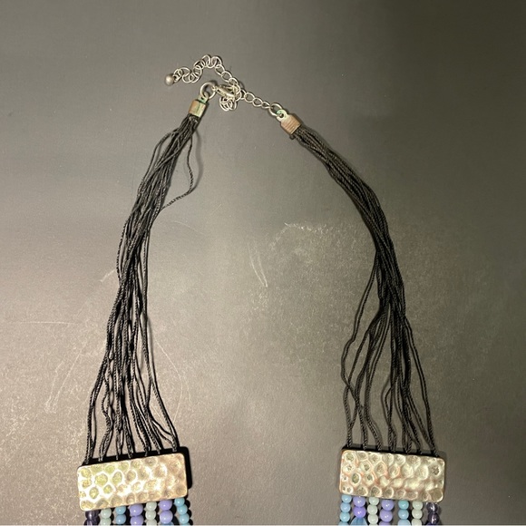 Vintage necklaces lot 2!multi strain beaded statement necklaces & 2 single beads - Picture 5 of 14